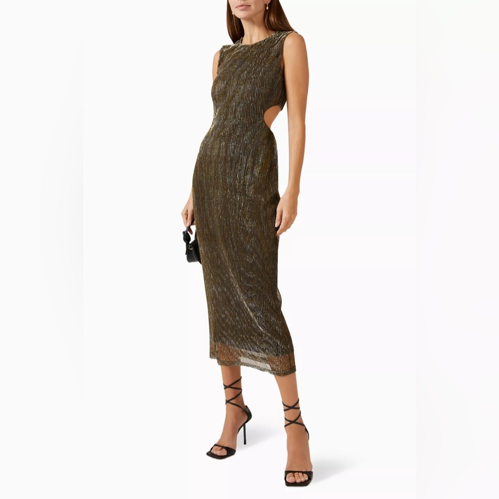 MINKPINK Gold Midi Dress
